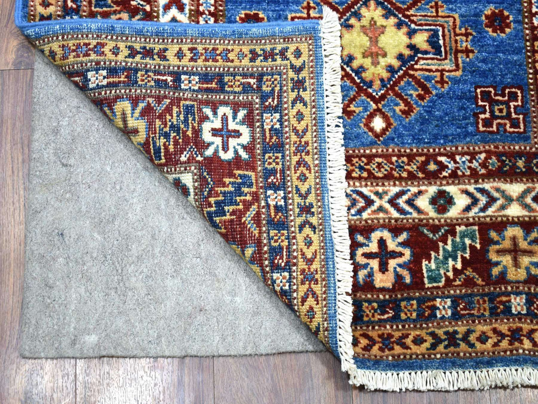 2'10" x 37'2" New Hand Knotted Blue Wool Runner Oriental Rug - MOA10268600
