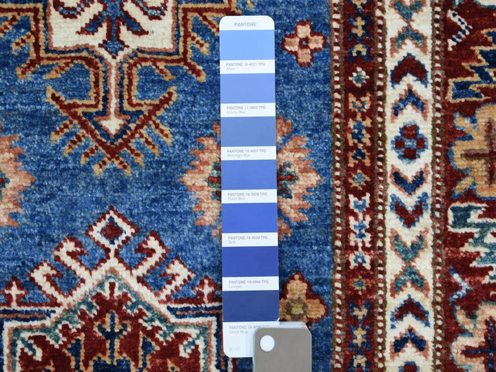 2'10" x 37'2" New Hand Knotted Blue Wool Runner Oriental Rug - MOA10268600