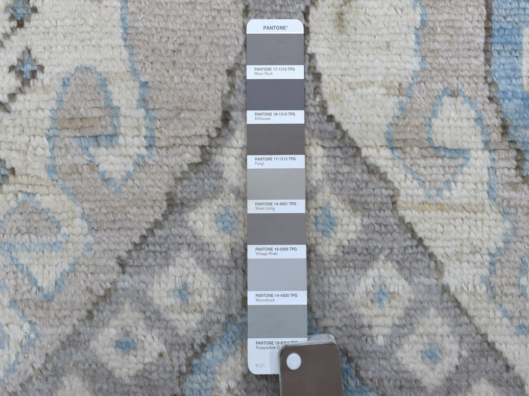 4'0" x 11'7" New Hand Knotted Grey Wool Runner Oriental Rug - MOA10268604