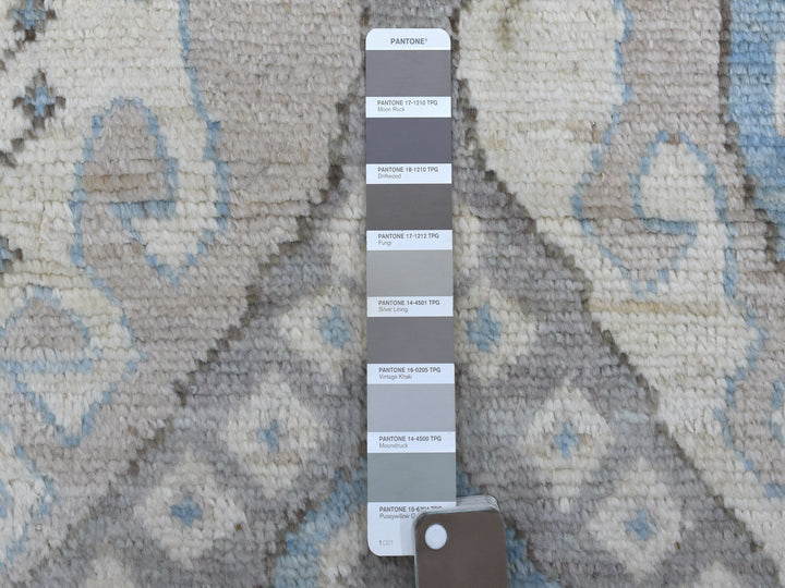 4'0" x 11'7" New Hand Knotted Grey Wool Runner Oriental Rug - MOA10268604