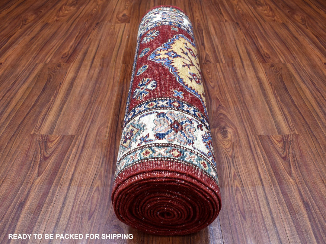 2'10" x 23'0" New Hand Knotted Red Wool Runner Oriental Rug - MOA10268644