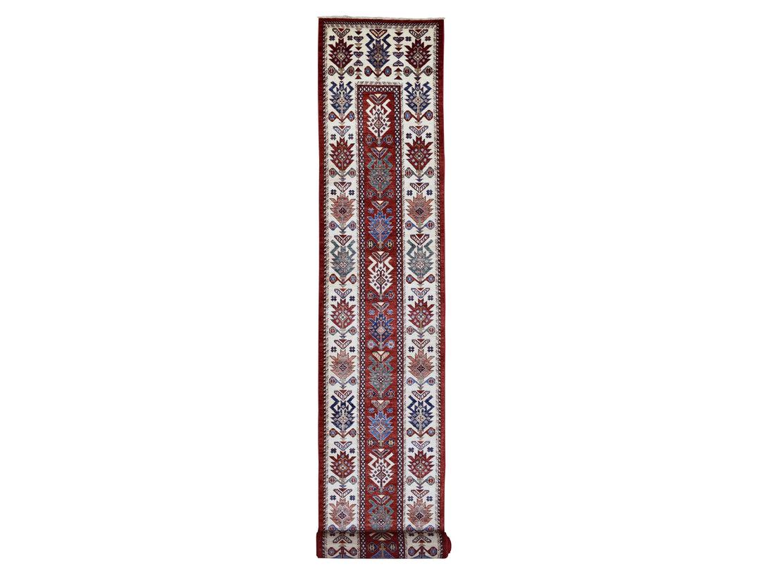 3'0" x 25'3" New Hand Knotted Red Wool Runner Oriental Rug - MOA10268645