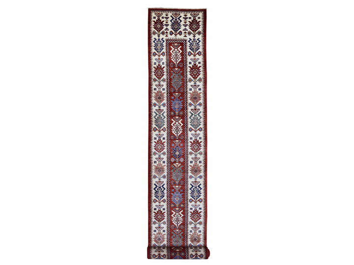 3'0" x 25'3" New Hand Knotted Red Wool Runner Oriental Rug - MOA10268645