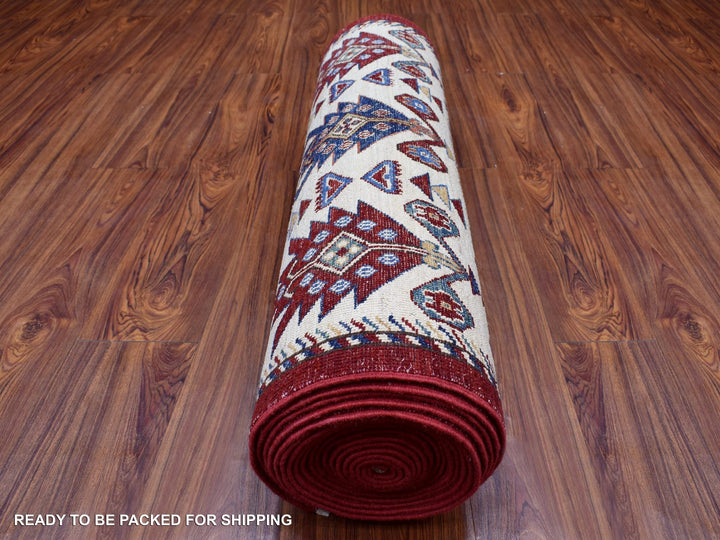 3'0" x 25'3" New Hand Knotted Red Wool Runner Oriental Rug - MOA10268645