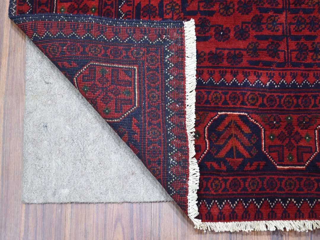 3'5" x 4'10" New Hand Knotted Red Wool Rectangle Oriental Rug - MOA10268647