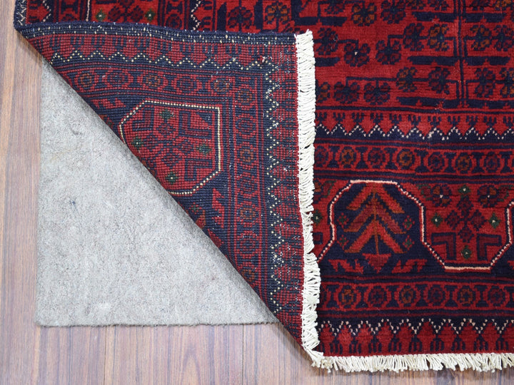 3'5" x 4'10" New Hand Knotted Red Wool Rectangle Oriental Rug - MOA10268647