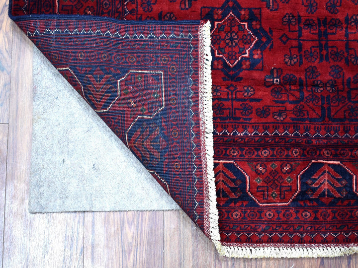 4'2" x 6'7" New Hand Knotted Red Wool Rectangle Oriental Rug - MOA10268650