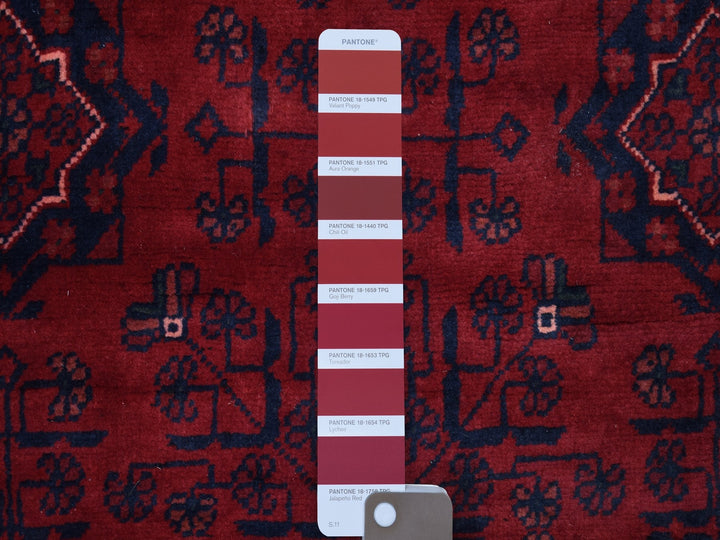 4'2" x 6'7" New Hand Knotted Red Wool Rectangle Oriental Rug - MOA10268650