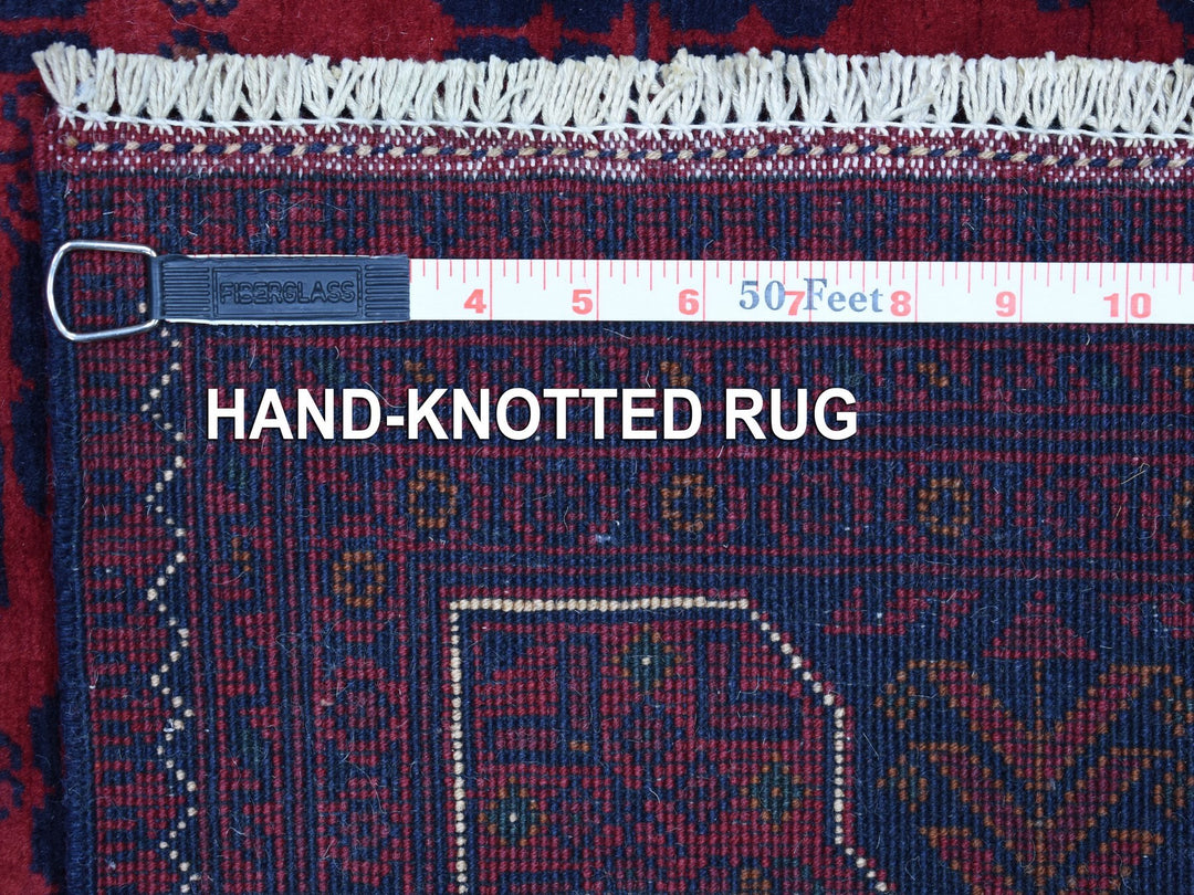4'2" x 6'7" New Hand Knotted Red Wool Rectangle Oriental Rug - MOA10268650