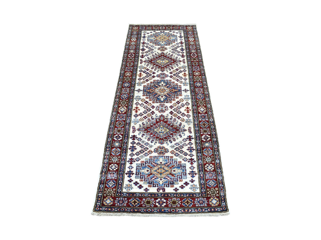 2'6" x 6'9" New Hand Knotted Ivory Wool Runner Oriental Rug - MOA10268655