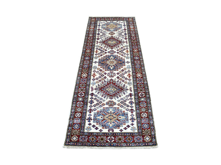 2'6" x 6'9" New Hand Knotted Ivory Wool Runner Oriental Rug - MOA10268655