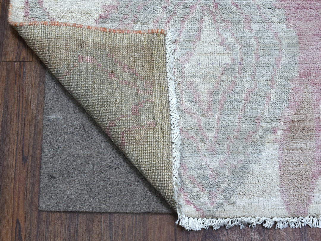 8'10" x 11'9" New Hand Knotted Pink Wool Rectangle Oriental Rug - MOA10268749
