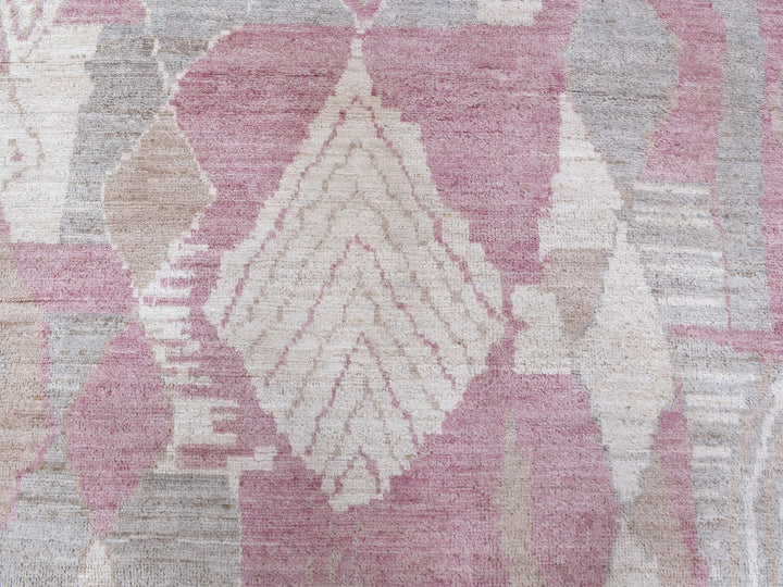 8'10" x 11'9" New Hand Knotted Pink Wool Rectangle Oriental Rug - MOA10268749