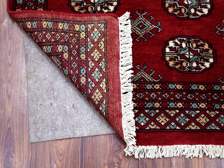 2'6" x 3'10" New Hand Knotted Red Wool Rectangle Oriental Rug - MOA10268790