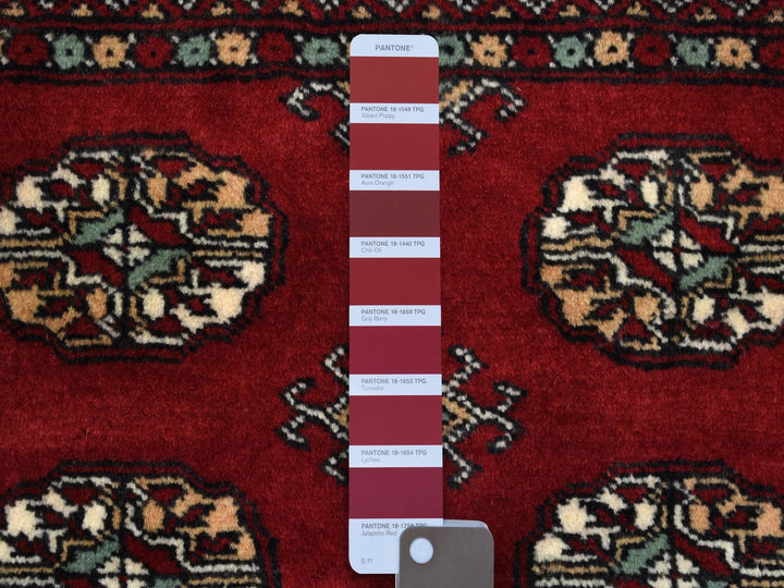 2'6" x 3'10" New Hand Knotted Red Wool Rectangle Oriental Rug - MOA10268790