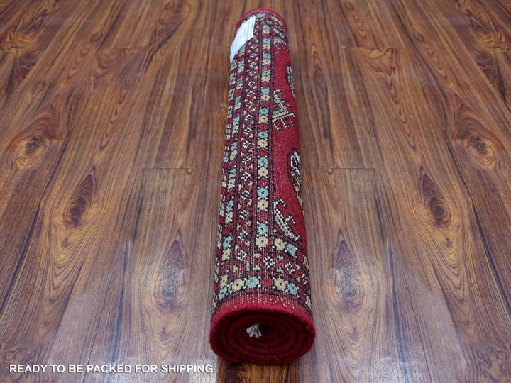 2'6" x 3'10" New Hand Knotted Red Wool Rectangle Oriental Rug - MOA10268790