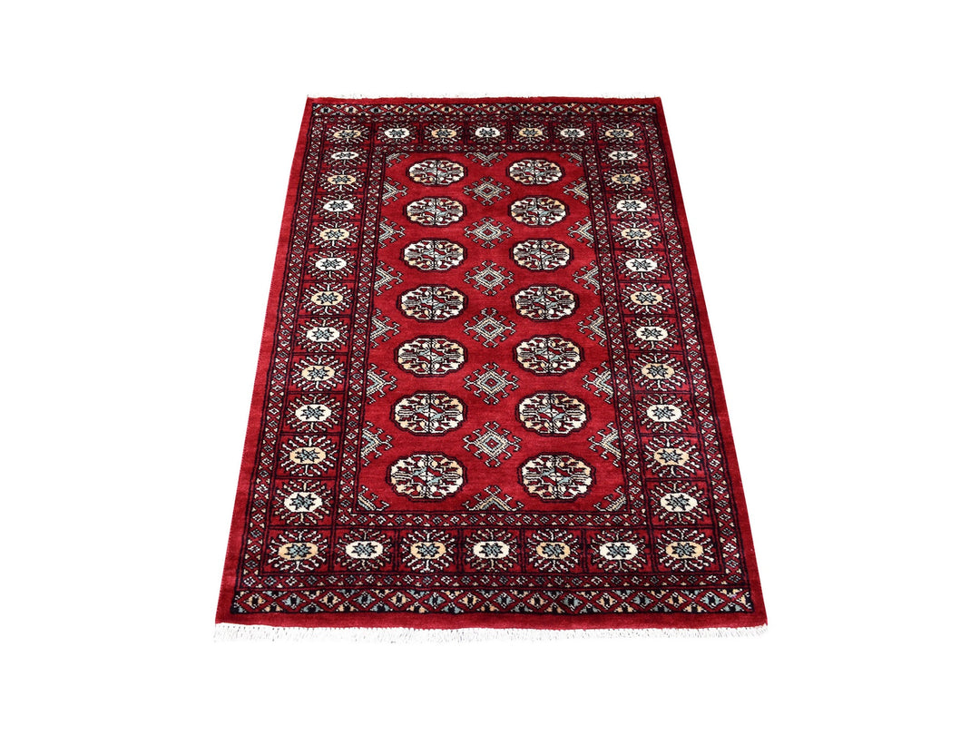 3'0" x 4'5" New Hand Knotted Red Wool Rectangle Oriental Rug - MOA10268798