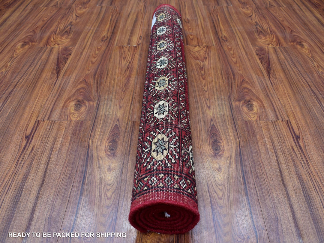 3'0" x 4'5" New Hand Knotted Red Wool Rectangle Oriental Rug - MOA10268798