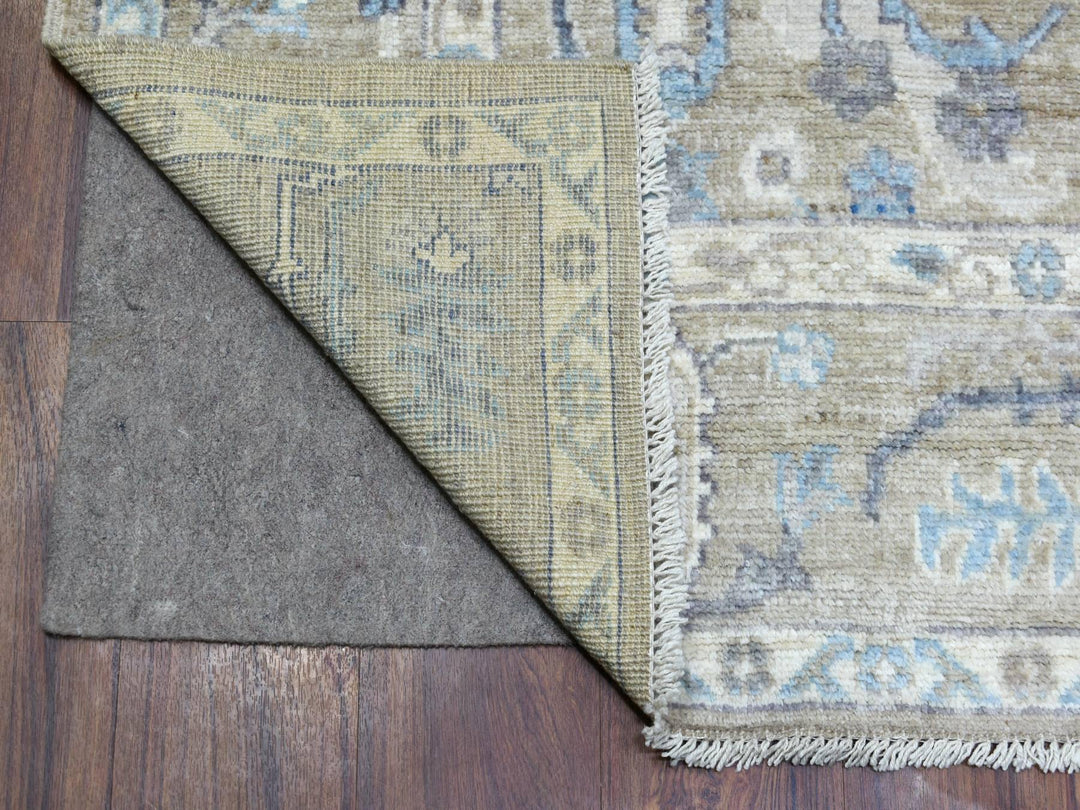 6'1" x 9'7" New Hand Knotted Brown Wool Rectangle Oriental Rug - MOA10268864
