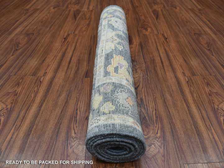 3'3" x 10'0" New Hand Knotted Black Wool Runner Oriental Rug - MOA10268897