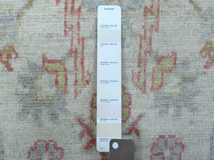 6'4" x 9'6" New Hand Knotted Ivory Wool Rectangle Oriental Rug - MOA10268921