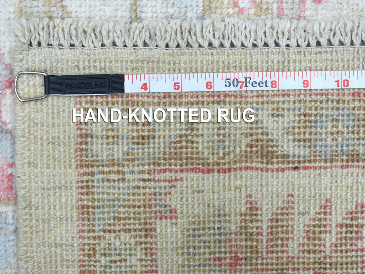 6'4" x 9'6" New Hand Knotted Ivory Wool Rectangle Oriental Rug - MOA10268921