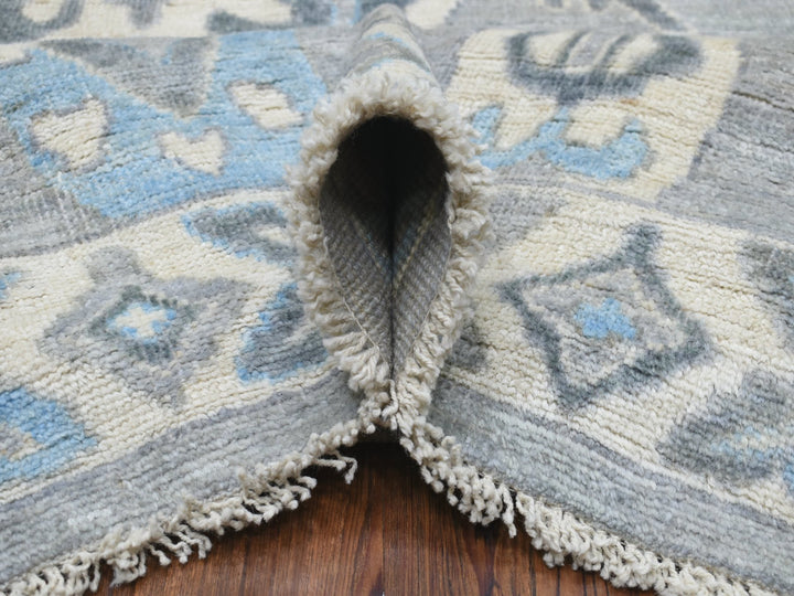 8'0" x 9'10" New Hand Knotted Grey Wool Rectangle Oriental Rug - MOA10268928