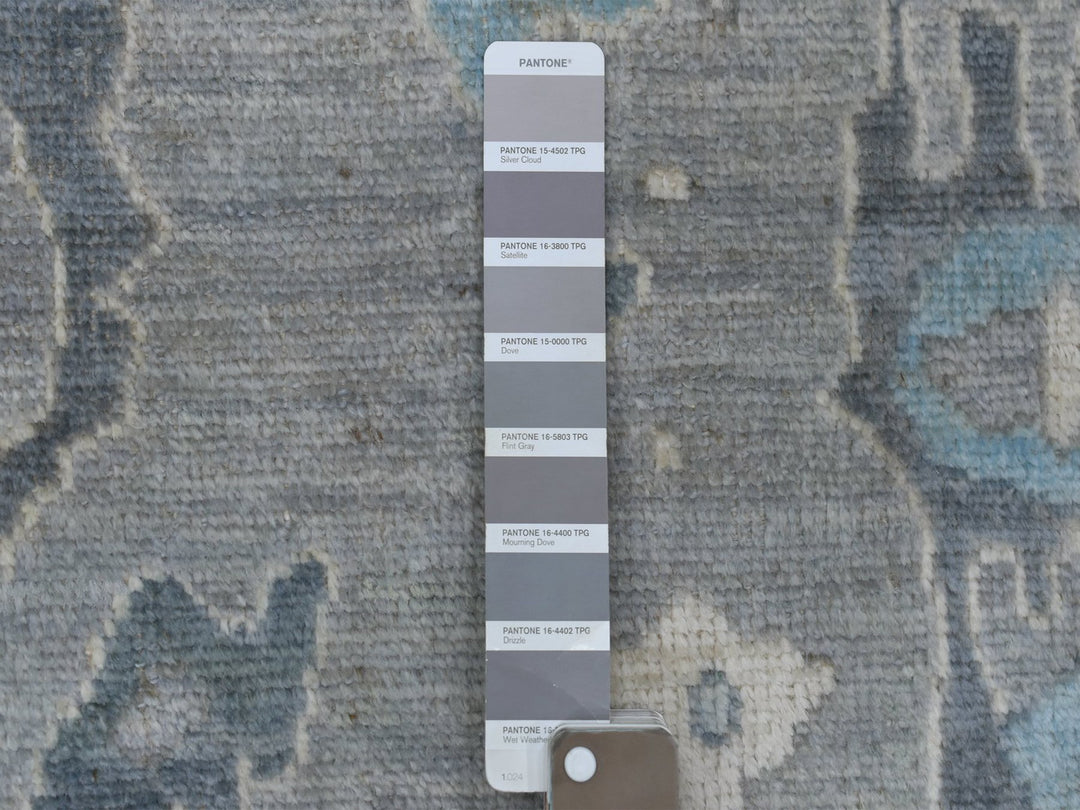8'0" x 9'10" New Hand Knotted Grey Wool Rectangle Oriental Rug - MOA10268928
