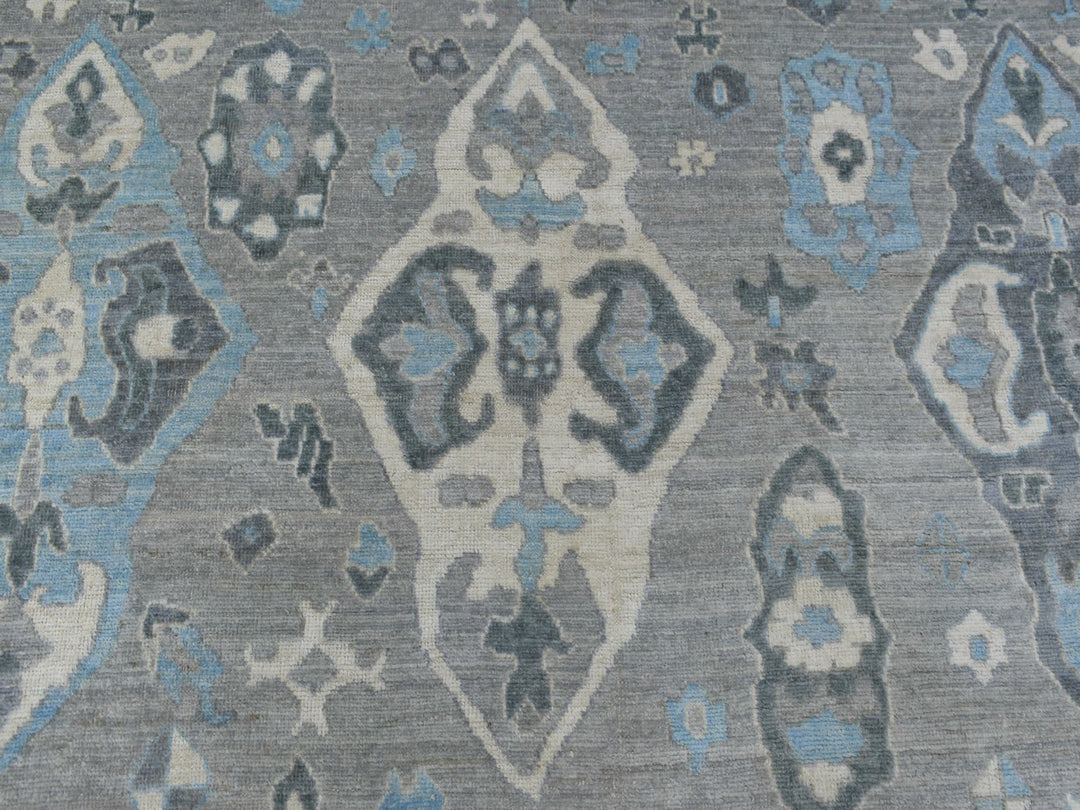 8'0" x 9'10" New Hand Knotted Grey Wool Rectangle Oriental Rug - MOA10268928