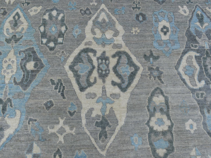 8'0" x 9'10" New Hand Knotted Grey Wool Rectangle Oriental Rug - MOA10268928