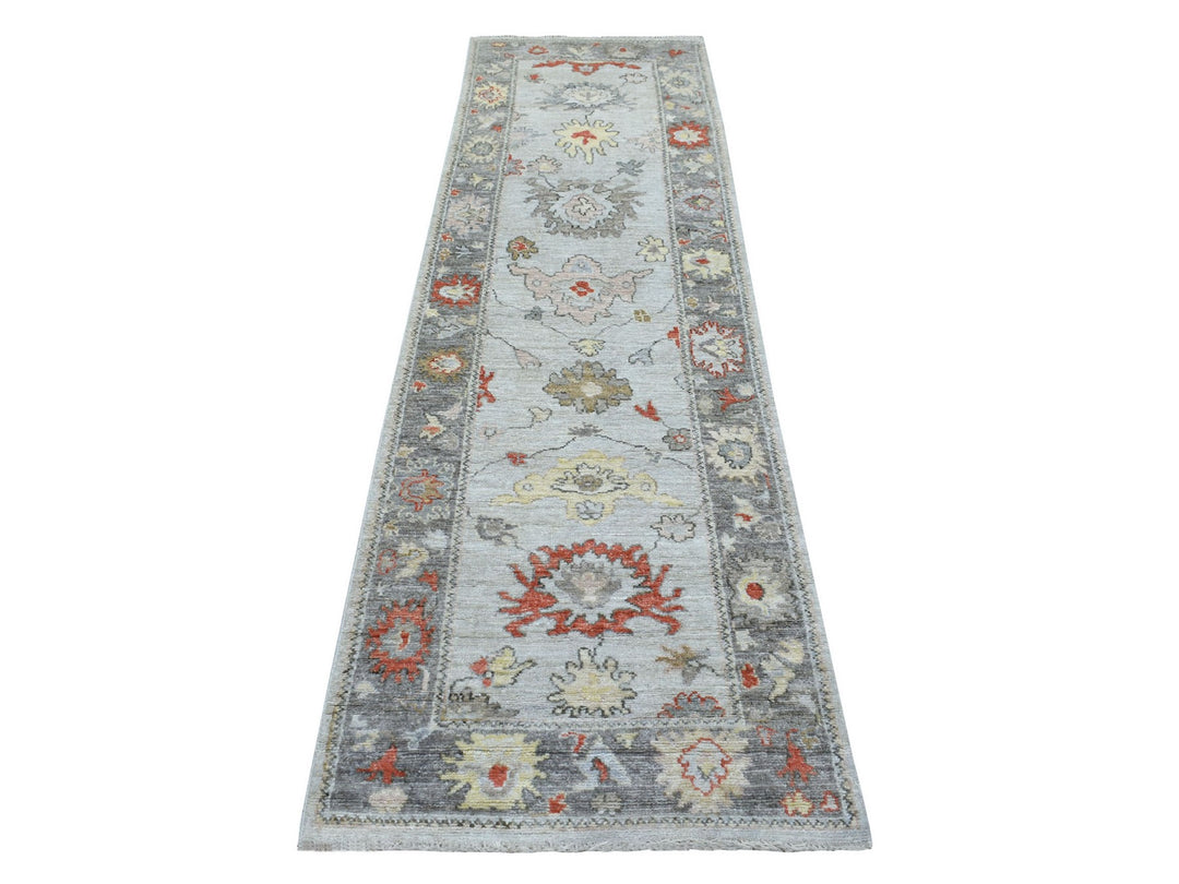 2'9" x 9'5" New Hand Knotted Ivory Wool Runner Oriental Rug - MOA10268982