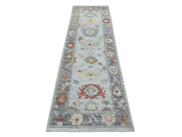 2'9" x 9'5" New Hand Knotted Ivory Wool Runner Oriental Rug - MOA10268982