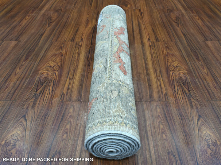 2'9" x 9'5" New Hand Knotted Ivory Wool Runner Oriental Rug - MOA10268982