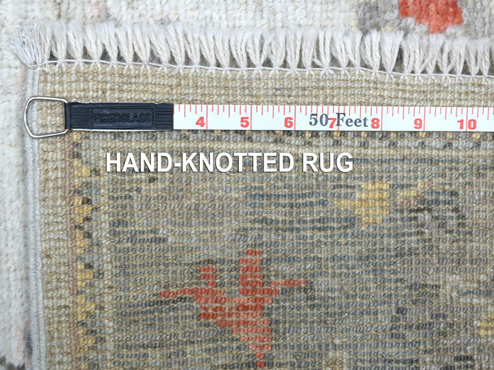 2'9" x 9'5" New Hand Knotted Ivory Wool Runner Oriental Rug - MOA10268982