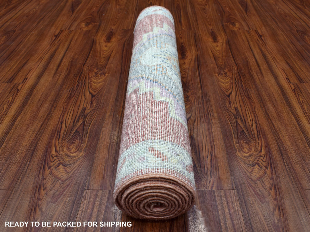 2'10" x 9'6" New Hand Knotted Red Wool Runner Oriental Rug - MOA10268985