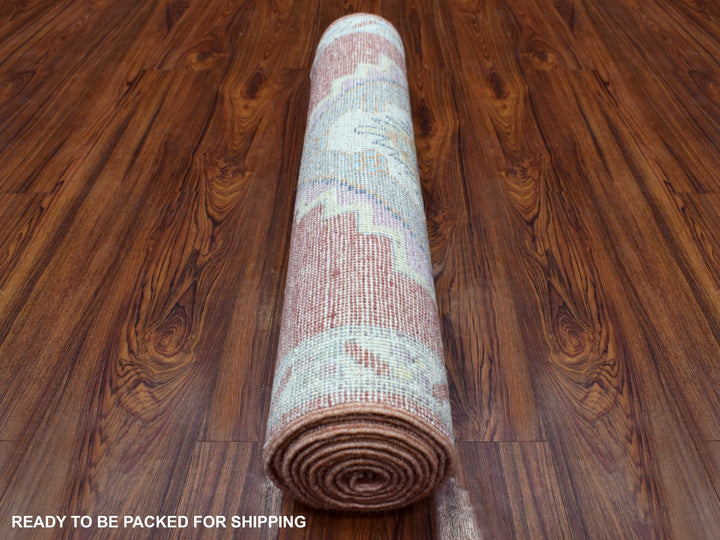 2'10" x 9'6" New Hand Knotted Red Wool Runner Oriental Rug - MOA10268985