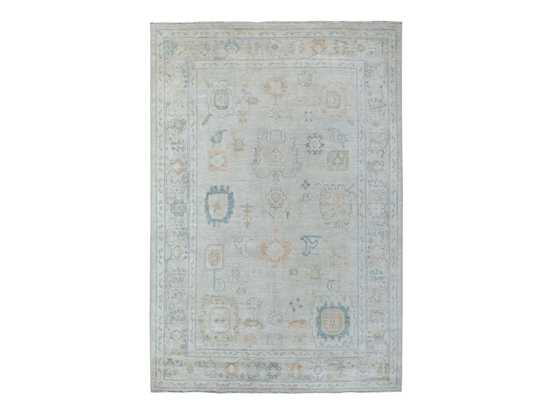 6'0" x 8'9" New Hand Knotted Grey Wool Rectangle Oriental Rug - MOA10269036