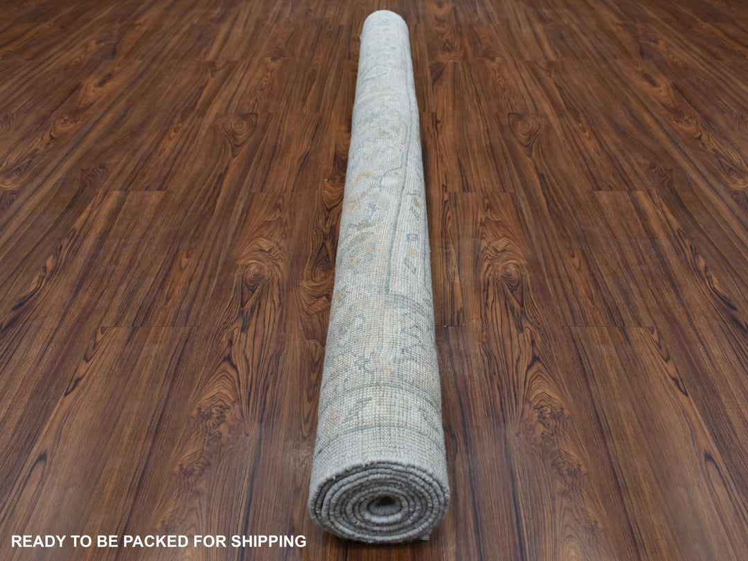 6'0" x 8'9" New Hand Knotted Grey Wool Rectangle Oriental Rug - MOA10269036