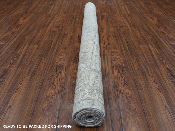 6'0" x 8'9" New Hand Knotted Grey Wool Rectangle Oriental Rug - MOA10269036