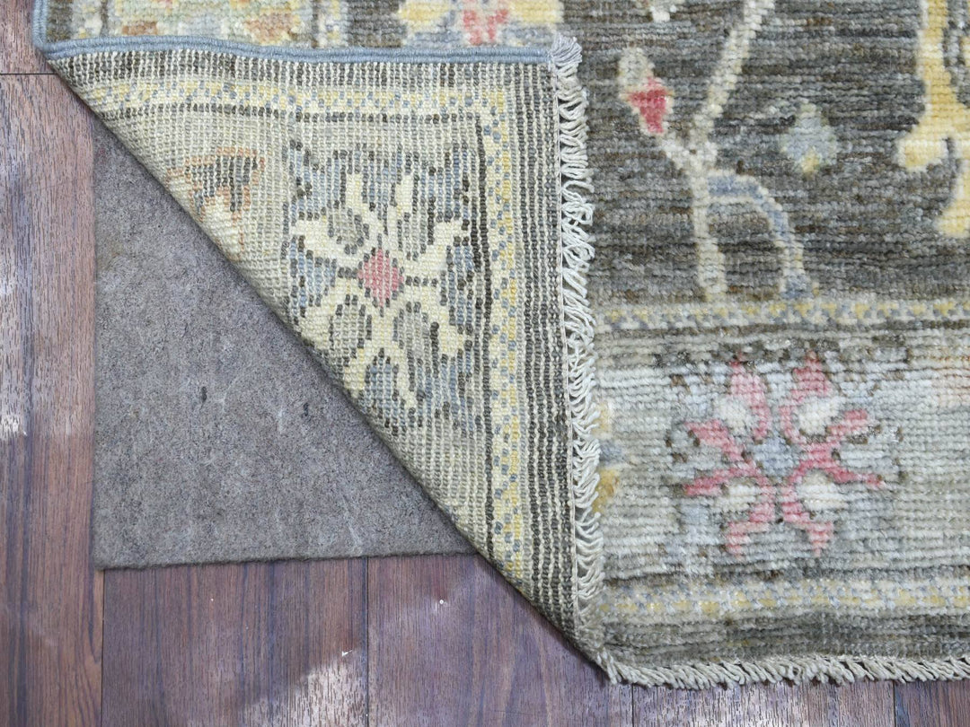 2'8" x 10'1" New Hand Knotted Black Wool Runner Oriental Rug - MOA10269047