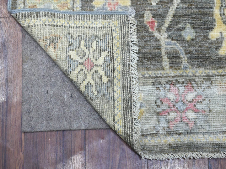 2'8" x 10'1" New Hand Knotted Black Wool Runner Oriental Rug - MOA10269047