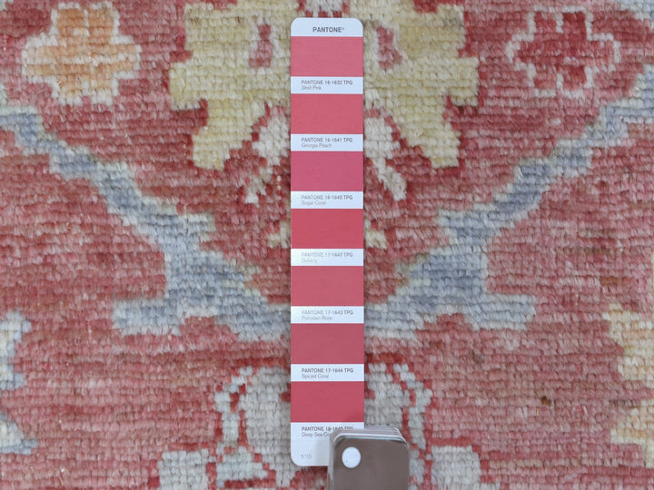 3'1" x 16'1" New Hand Knotted Pink Wool Runner Oriental Rug - MOA10269056