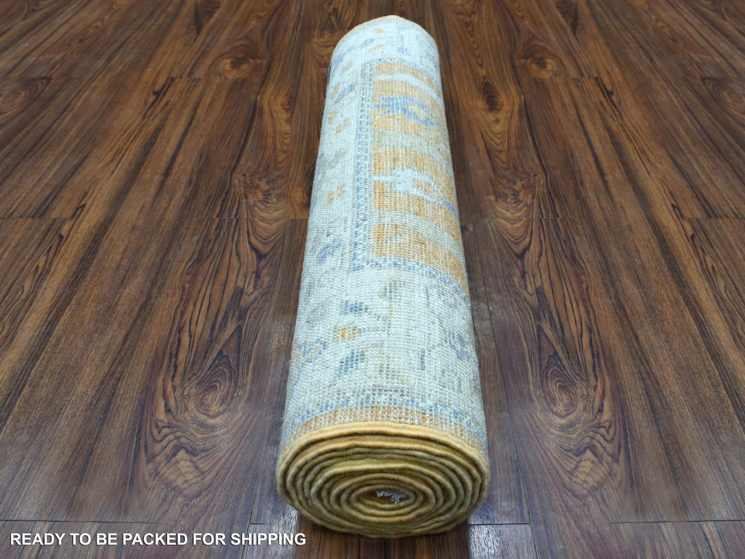 2'8" x 10'0" New Hand Knotted Orange Wool Runner Oriental Rug - MOA10269118