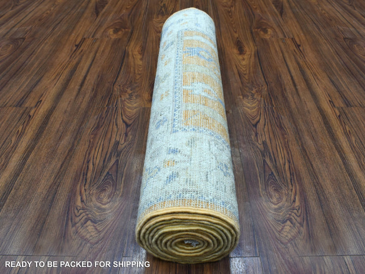 2'8" x 10'0" New Hand Knotted Orange Wool Runner Oriental Rug - MOA10269118