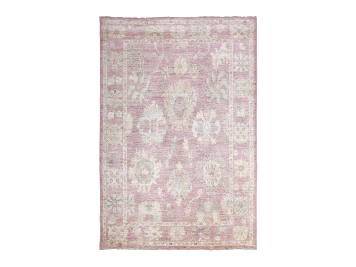 6'1" x 8'8" New Hand Knotted Pink Wool Rectangle Oriental Rug - MOA10269151