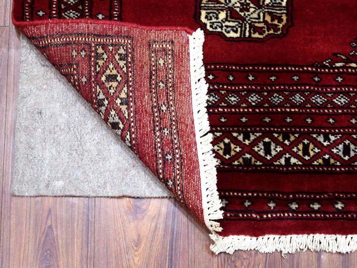 2'6" x 4'0" New Hand Knotted Red Wool Rectangle Oriental Rug - MOA10269208