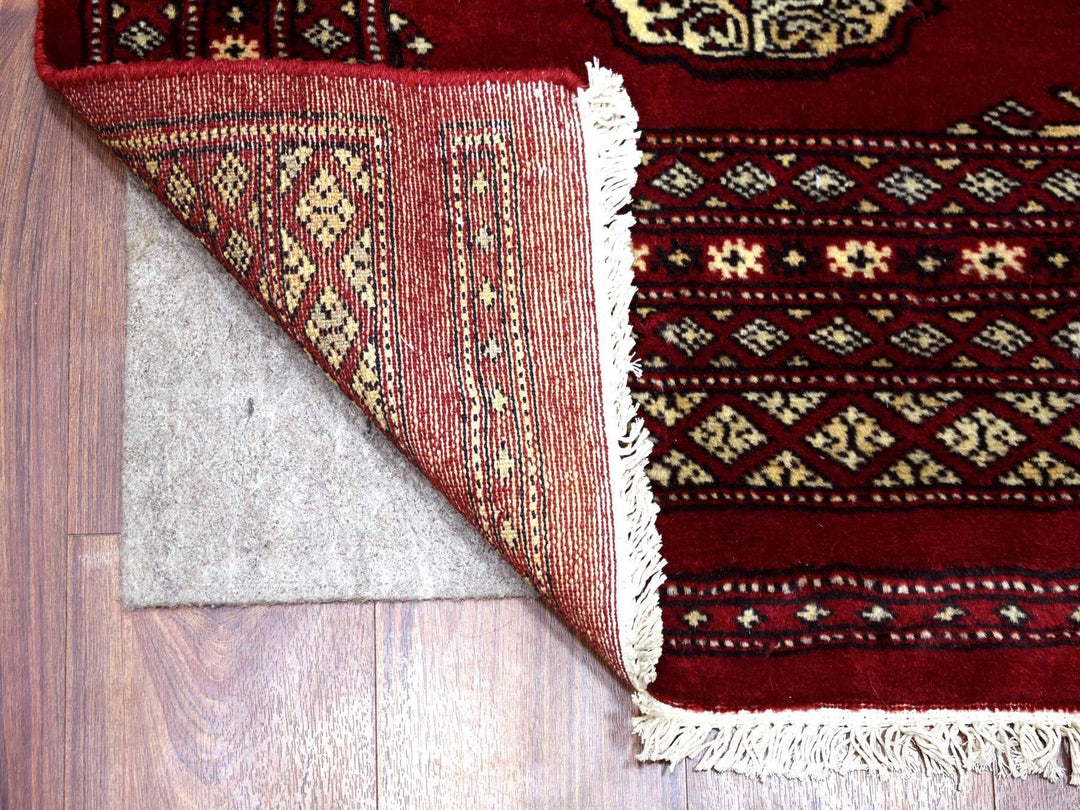 2'6" x 3'9" New Hand Knotted Red Wool Rectangle Oriental Rug - MOA10269209