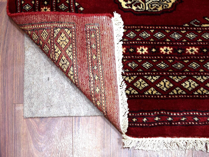 2'6" x 3'9" New Hand Knotted Red Wool Rectangle Oriental Rug - MOA10269209