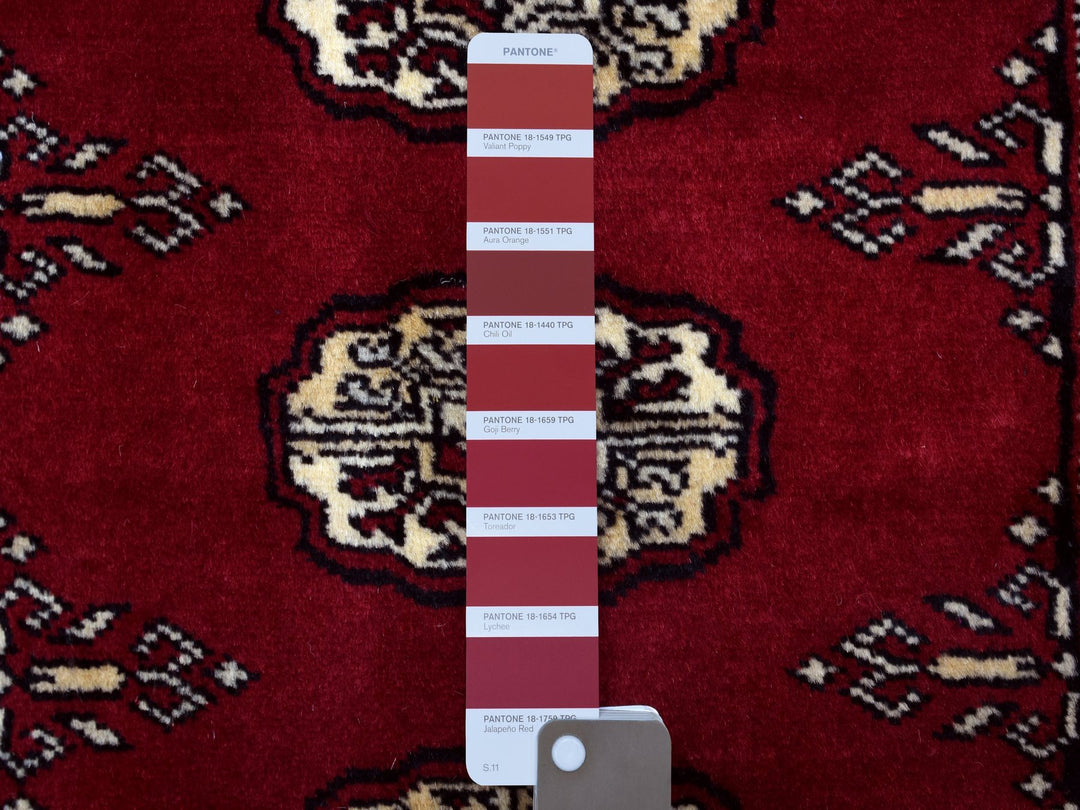 2'6" x 3'9" New Hand Knotted Red Wool Rectangle Oriental Rug - MOA10269209