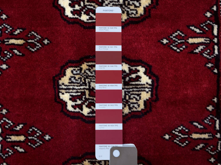 2'6" x 3'9" New Hand Knotted Red Wool Rectangle Oriental Rug - MOA10269209